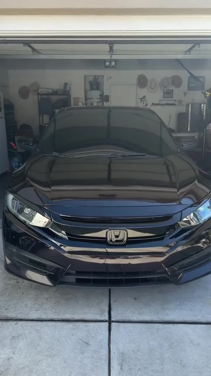 Honda Civic detailed on location in a driveway